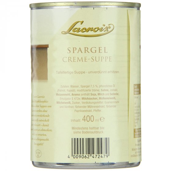 Lacroix Spargel Creme Suppe cremig mit Spargelstückchen 400ml 3er Pack 