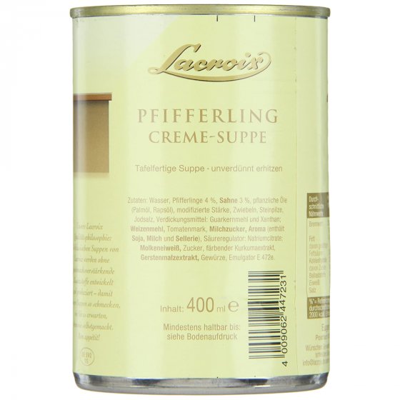 Lacroix Pfifferling Creme Suppe fein mit Pfifferlingen 400ml 3er Pack 