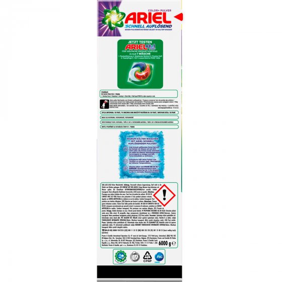 Ariel Colorwaschmittel Pulver schnell auflösend Großpackung 90WL 4950g 