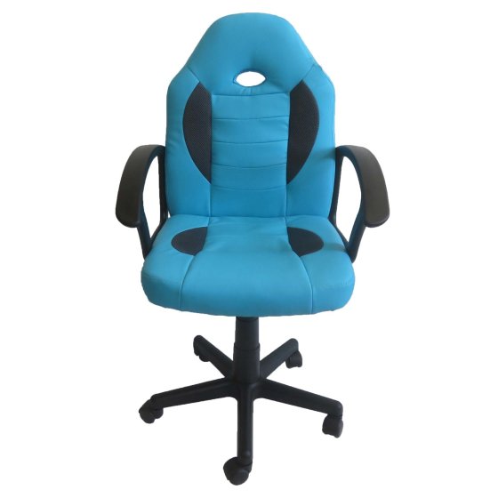 Schreibtischstuhl Junior höhenverstellbar ergonomischer Drehstuhl Hellblau 