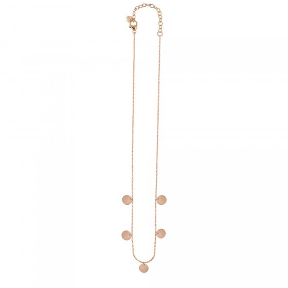 Halskette 925 Sterling Silber rosévergoldet Plättchen Boho 