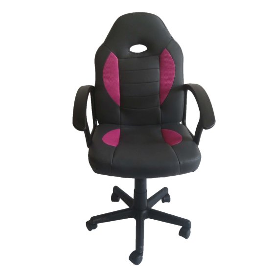Schreibtischstuhl Junior höhenverstellbar ergonomischer Drehstuhl Anthrazit-Pink 