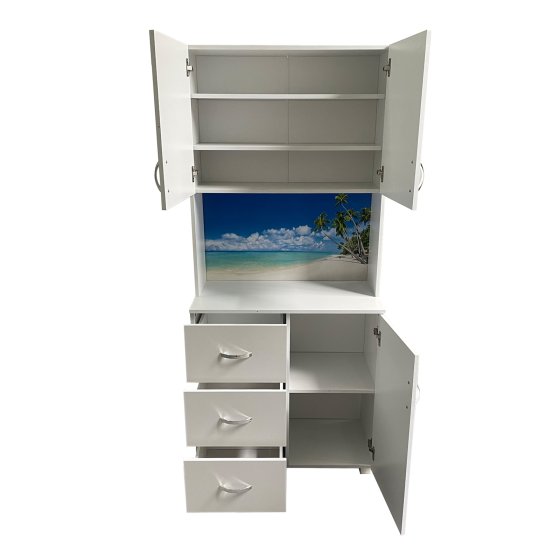 Schrank mit bedruckter Rückwand Palmen 