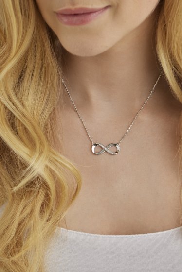 Halskette Silber 925 rhodiniert Topas weiß 42+3cm 