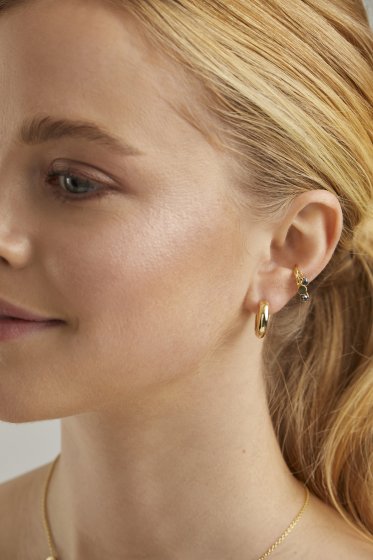 Ohrringe Silber 925 vergoldet 17mm chunky 