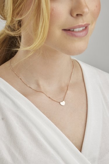 Collier 925/- Sterling Silber rotvergoldet Herz 