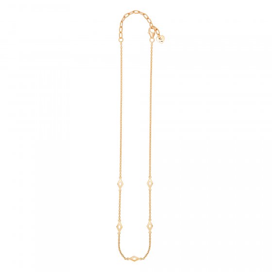 Halskette Choker 925 Silber vergoldet Rauten mit Cut-Outs 