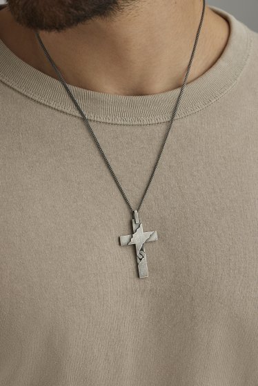 Halskette 925 Sterling Silber oxidiert Kreuz 