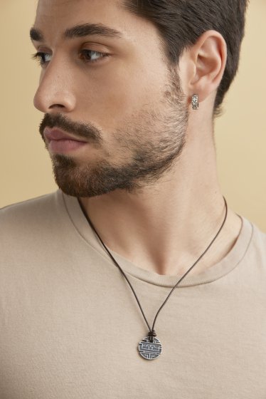 Anhänger mit Kette 925/- Sterling Silber oxidiert Münze 