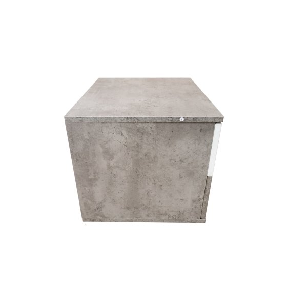 Nachtschrank Beton Weiß mit 2 Schubladen Nina 