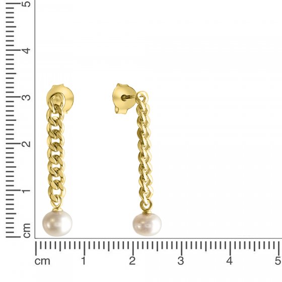 Ohrring 925 Silber vergoldet mit Süßwasserzuchtperlen 