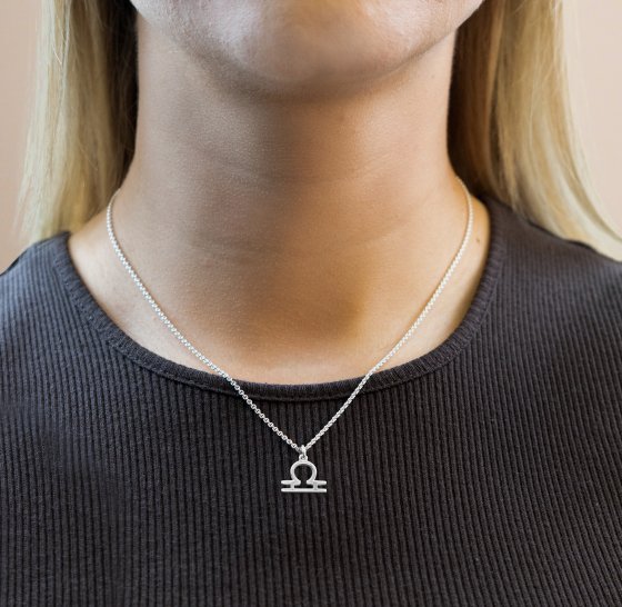 Anhänger mit Kette 925-Sterling Silber  Glänzend 42cm  Waage 