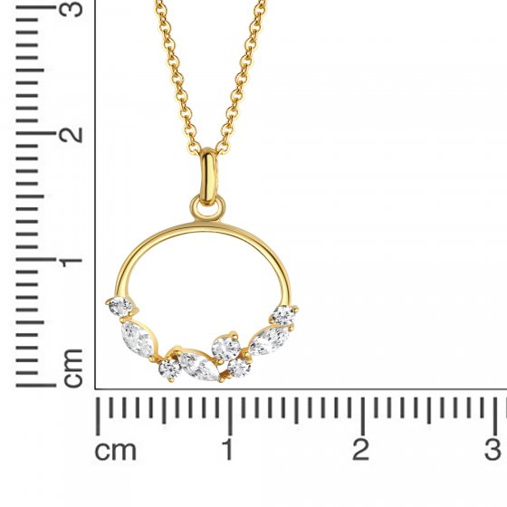 Halskette 375 Gelbgold mit Zirkonia 
