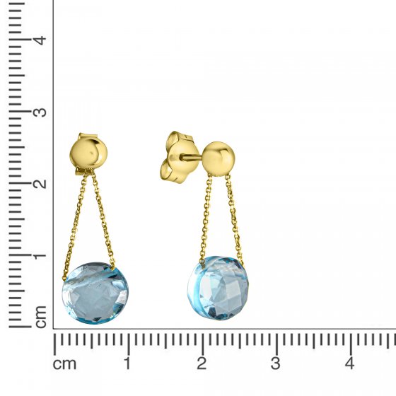 Ohrring 375/- Gelbgold Blautopas (beh) 