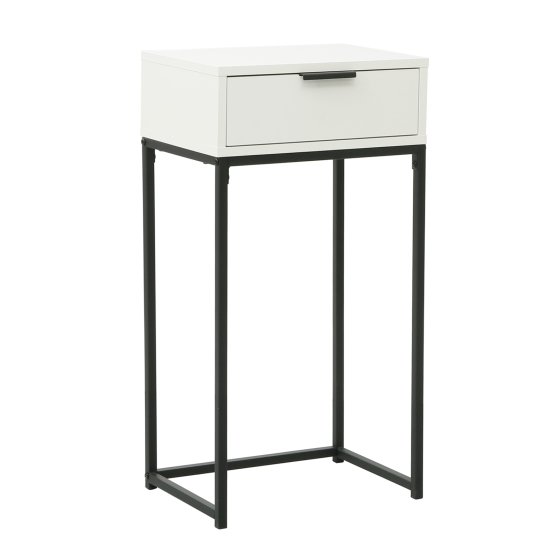 Konsolentisch Cedrik 40 cm mit Schublade Weiß-Schwarz 