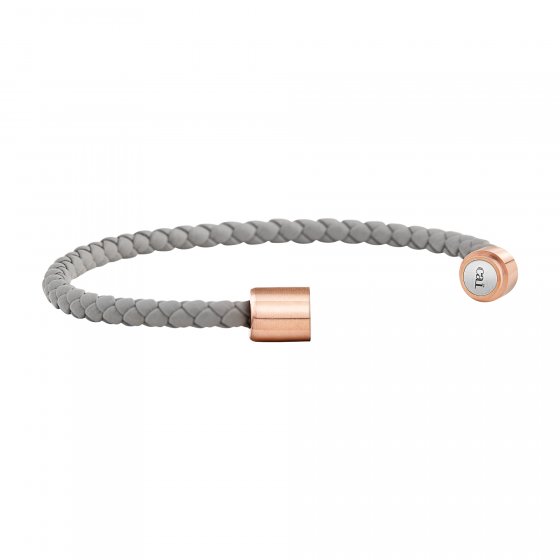 Armband Leder olivenblattgegerbt  grau rosé 