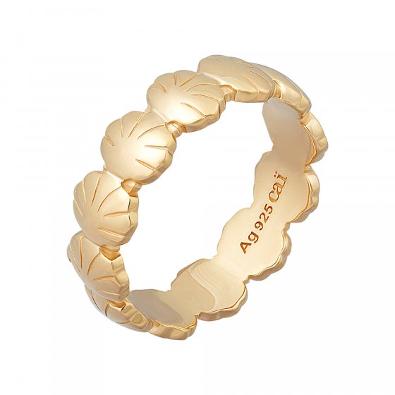 Ring 925 Sterling Silber vergoldet Shells Muscheln 