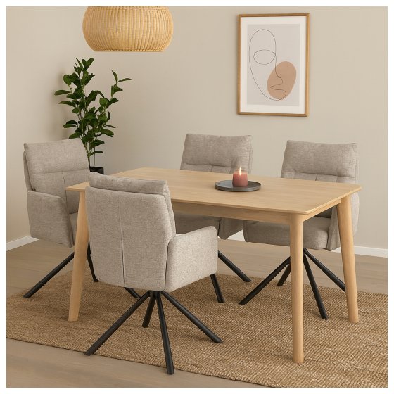 Esszimmerstuhl Kyra Beige 2er-Set 