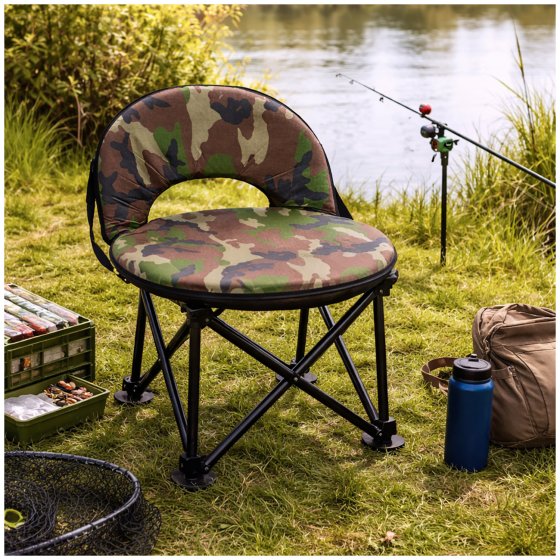 Bodensessel Camouflage Verstellbar Bodenstuhl Tarnmuster bis 150 kg 