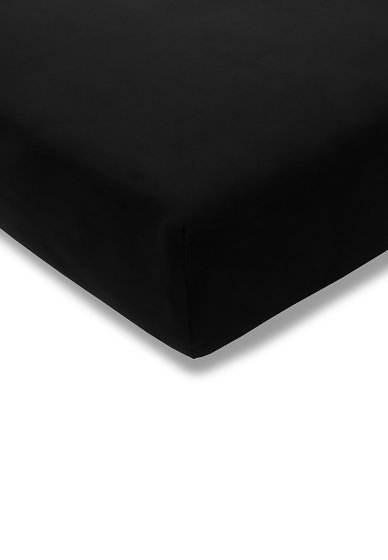 Spannbetttuch Zwirn-Jersey Topper ESTELLA schwarz | 180x200