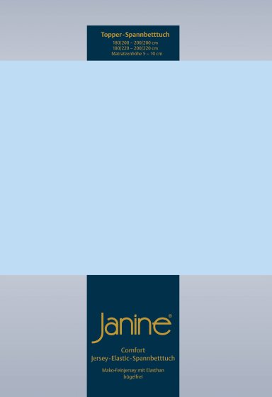Topper Spannbetttuch Elastic Jersey Janine hellblau | 200x200