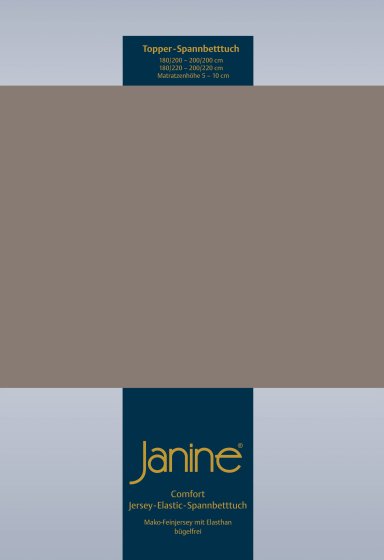 Topper Spannbetttuch Elastic Jersey Janine taupe | 200x200