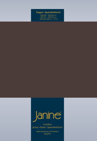 Topper Spannbetttuch Elastic Jersey Janine dunkelbraun | 200x200