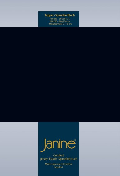 Topper Spannbetttuch Elastic Jersey Janine schwarz | 200x200