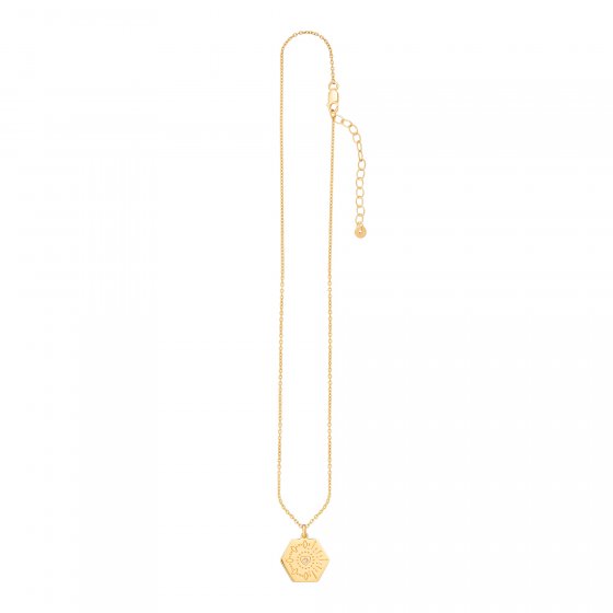 Halskette 925 Sterling Silber Topas Tattoo Motiv Hexagon 