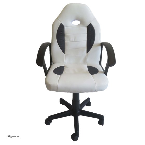 Schreibtischstuhl Junior höhenverstellbar ergonomischer Drehstuhl Weiß-Grau 