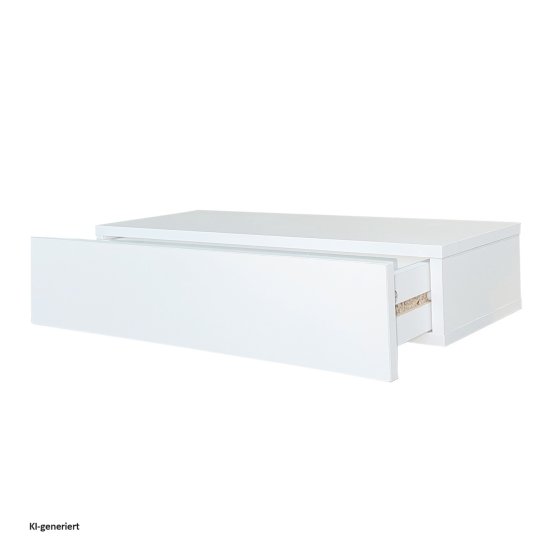 Wandregal mit Schublade 60 cm Weiß 