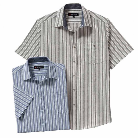 Jaquard Hemd im Set 3XL (47/48) | Blau#Schwarz