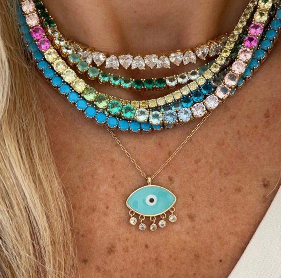 Collier vergoldet mit Zirkonia weiss 