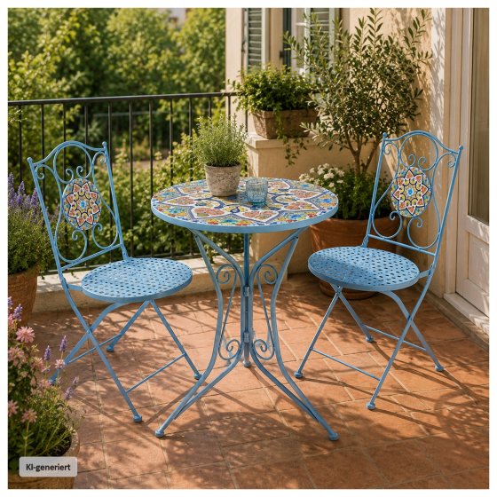 Gartentisch Metall Türkis Tunis 