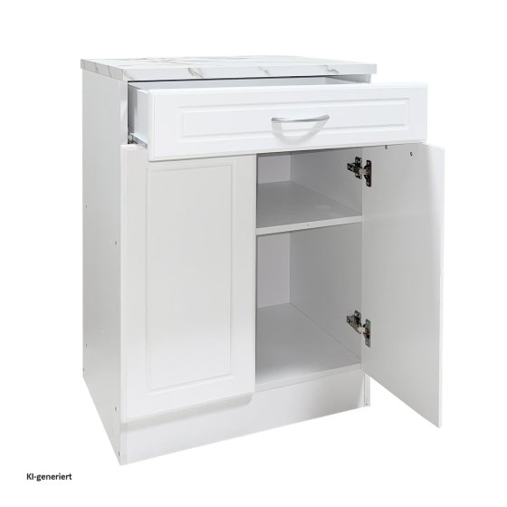 Küchenunterschrank Jenna Country Weiß 60 cm mit Schublade 