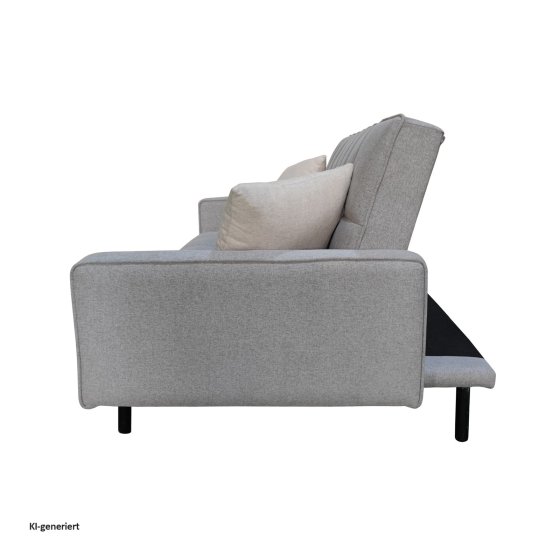 Modernes Schlafsofa 3-Sitzer Grau Klappsofa mit Schlaffunktion 