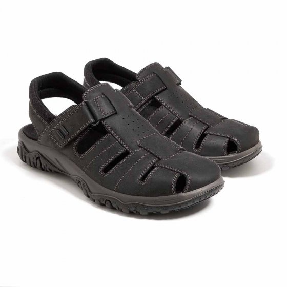 Herren Klettsandale 46 | Schwarz