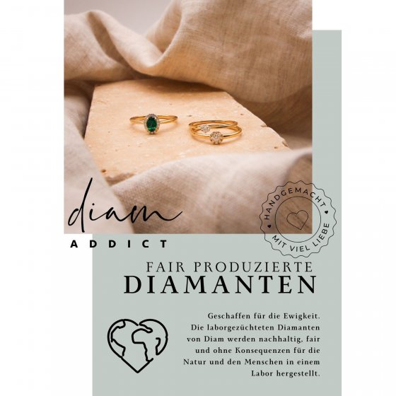 Ring 585 Gelbgold mit im Labor gezüchteten Diamanten 