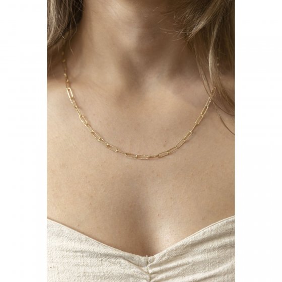 Halskette 925 Silber gelbvergoldet diamantiert 