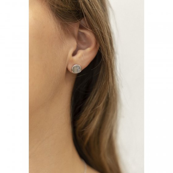 Ohrringe Silber 925 rhodiniert mit eismatter Oberfläche 