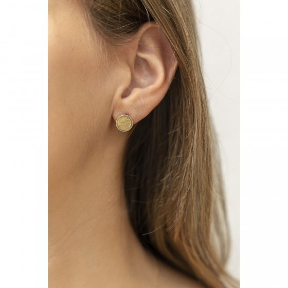 Ohrringe Silber 925 vergoldet Motiv Münze 
