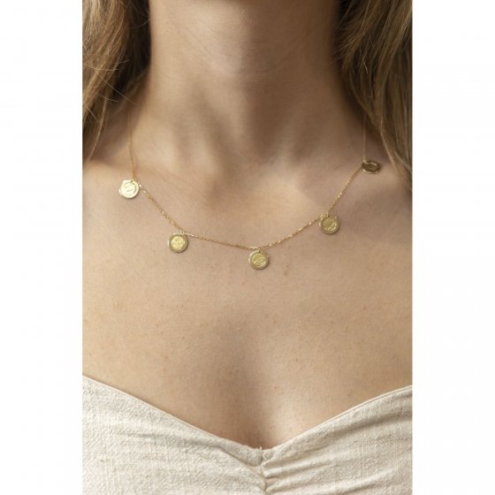Halskette 925 Silber vergoldet Coin 
