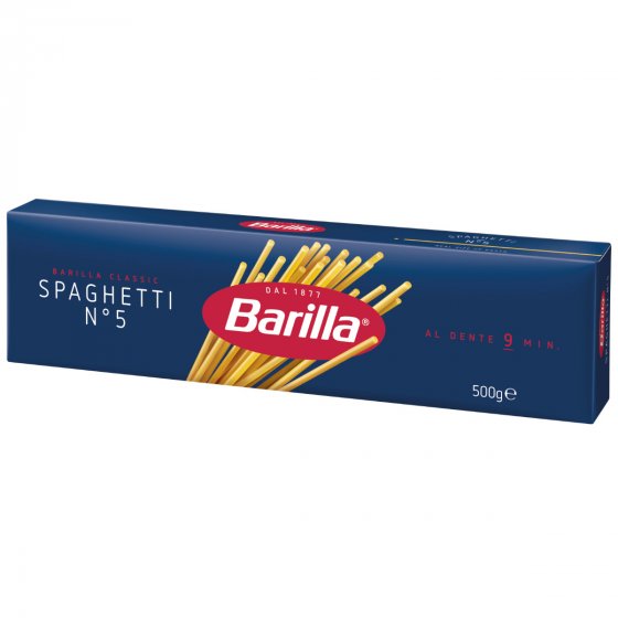 Barilla Spaghetti Nummer 5 Pasta aus Hartweizen 500g 8er Pack 