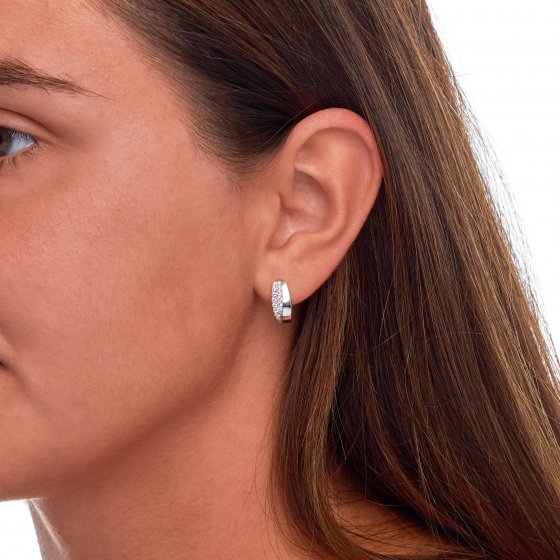 Ohrringe Silber 925 rhodiniert mit Zirkonia weiß 