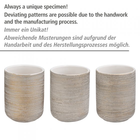 WC-Garnitur Mod. Fedio Keramik, handbemalt, mit Reliefoptik in Gold 