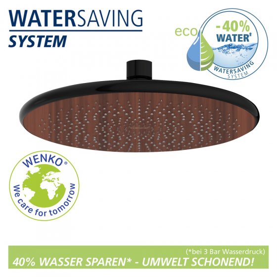 Regenduschkopf Watersaving Wood, Ø 22,5 cm 