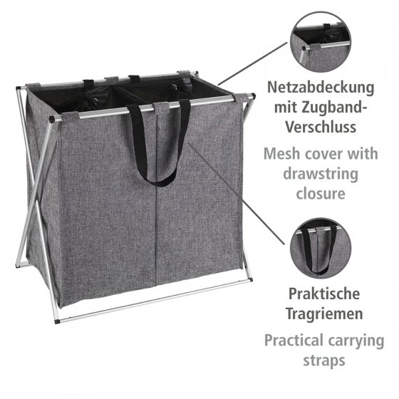 Wäschesammler Mod. Duo Grau meliert, Fassungsvermögen: 120 Liter