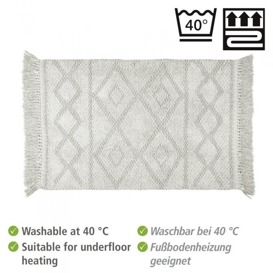 Badematte Mod. Urla Grau, aus zertifizierter Bio-Baumwolle