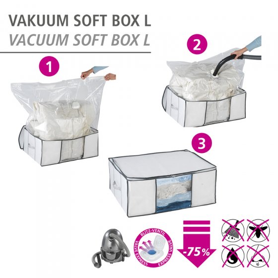 Vakuum Soft Box L, bis zu 75 % Platzersparnis