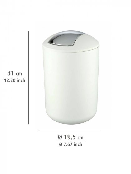 Bad-Accessoire-Set Mod. Brasil Weiß 4-teilig, Seifenspender, WC-Garnitur, Zahnputzbecher, Kosmetikeimer 